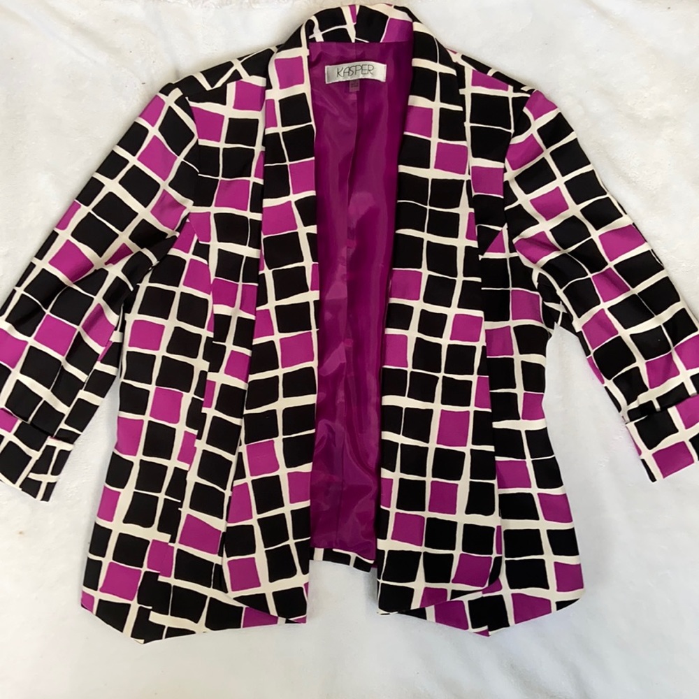 Checkered open  blazer